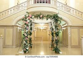 We're a team of experienced project planners that have organized over 250 events, in lahore and many other parts of pakistan. Wedding Chuppah Decorated With Fresh Flowers Indoor Banquet Hall Of Wedding Ceremony Luxury Wedding Florist Decoration Canstock