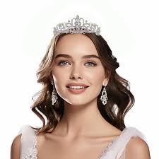 Diademas De Cristal Para Novias Tiara De Cristal Plateada Para Mujeres Y  Niñas