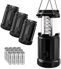 Etekcity 4 Pack Led Lantern Camping Portable Flashlights With Aa Batteries Upgraded Magnetic Base And Dimmer Button Collapsible Survival Lights For Emergency Led Lantern Battery Powered Led Lights Led Camping Lantern