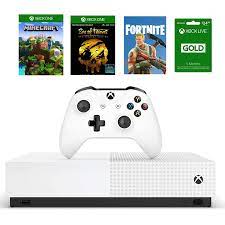 Fornite xbox, descargar fortnite en xbox 360, descargar fortnite xbox 360 gratis. Amazon Com Xbox One S 1tb All Digital Edition Bundle Xbox One S 1tb Disc Free Console Wireless Controller Download Codes For Minecraft Sea Of Thieves And Fortnite Battle Royale 3 Month Xbox Live Gold Card