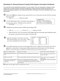 Primary Physical Custody Child Support Calculation Worksheet