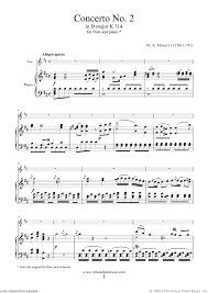 Mozart Flute Concerto No 2 In D Major K314 Sheet Music For Flute And Piano