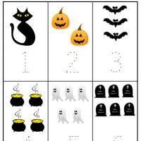 halloween preschool number 1 to 6 worksheet