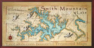 Smith mountain lake is located at united states of america, commonwealth of virginia, bedford county. Smith Mountain Lake Decor Map