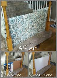 Baby Gate Diy Plywood Covered With Batting And A Cute Fabric And Boom Done Diy Baby Gate Home Home Diy