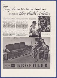 Vintage 1937 Kroehler Furniture Couch Chair Print Ad 30 S Printed Chair Kroehler Furniture Print Ads