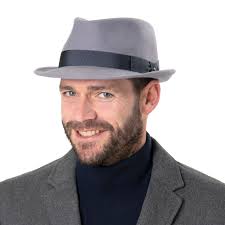 Trilby Hat Iridescent Feather Band Camel super