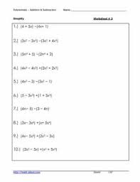 Adding and subtracting polynomials worksheet for practice. 5 Adding And Subtracting Polynomial Worksheets Quadratics Solving Quadratic Equations Quadratic Equation