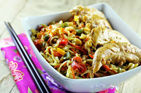 Nouilles Chinoises Poivrons Carottes Et Poulet Nouilles Chinoises Recettes Nouilles Chinoises Et Recettes De Nouilles