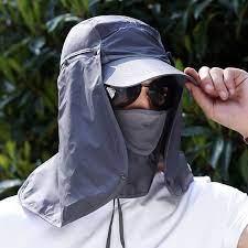 Outdoor Sport Hiking Visor Hat Uv Protection Face Neck Cover Fishing Sun Protcet Cap Shade Hats Survival Kit Sun Hats