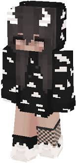 Hd Black And White Cloud Girl Nova Skin Black And White Clouds Cute Anime Wallpaper Minecraft Girl Skins