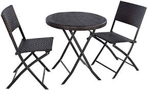 Best Seller Giantex 3pc Folding Round Table Chair Bistro Set Rattan Wicker Outdo Outdoor Wicker Furniture Rattan Outdoor Furniture Outdoor Furniture Makeover