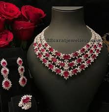 Black And Gold Jewelry Set Three Rows Ruby Diamond Set Black Gold Jewelry Diamond Jewelry Necklace Gold Jewelry Fashion