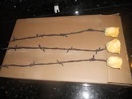 Sourcing guide for barbed wire: 3 Handmade Vintage Barbed Barb Wire Fence Roses Art Home Decor Gift 430799744