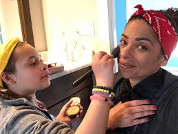 This is how we consumed an hour today. This 9 year old has skills and more  colors in her makeup palette than mom. 🤣 #StayAtHome #BeforeAndAfter WISN  12 NEWS