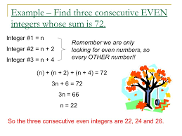 Find integers that are consecutive, consecutive even, or consecutive odd this video goes through examples of finding consecutive integers, consecutive odd integers finding integers that are consecutive, consecutive. Opener Solve And Check The Following Equations 1 12 A 362 T 16 9 3 X 4 T 16 9 A T 7 Ppt Download