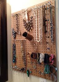 Pegboard Jewelry Organizer All Of The Supplies Used To Make This Pegboard Was Purchased From Home Jewelry Organizer Wall Jewelry Organizer Diy Wall Peg Board