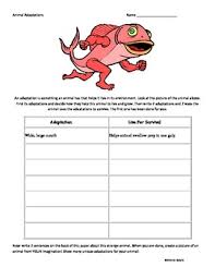 Download this free classroom resource for your science lessons! Animal Adaptation Worksheet Teachers Pay Teachers