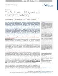 Pdf The Contribution Of Epigenetics To Cancer Immunotherapy