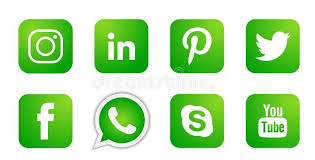 Set Of Popular Social Media Logos Icons In Green Instagram Facebook Twitter Youtube Whatsapp Element Vector On Whit Social Media Logos Logo Icons Snapchat Logo