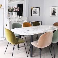This Room Is A Good Example Of Implied Light Because The Room Is Lit Brightly By Use Of White W Dining Room Inspiration Velvet Dining Chairs Modern Dining Room