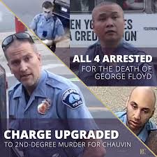 The four police officers were initially sacked and have now had criminal complants filed against them. All Former Police Officers Now Charged In Death Of George Floyd Elevated Charges For Chauvin My Grande Prairie Now