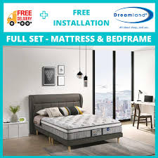 With the widest variety of full size mattresses available including memory foam, adjustable, and classic pillow top mattresses we have something for you. Full Set Dreamland Spring Mattress And Divan Bed Frame Set Free Delivery Free Installation Shopee Malaysia