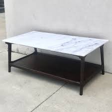Mila white/white granite/marble coffee table. Montz Coffee Table Marble Top Nadeau Columbia Closed