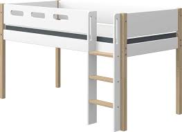 Bett mit unterbett 90x200 : Flexa Nor Halbhohes Bett 200x90 Cm Mit Senkrechter Leiter Interismo Onlineshop