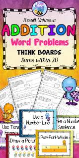 Think Boards Are A Great Visual Device For Helping Children To Solve Math Word Problems They Encourage Th Addition Word Problems Addition Words Word Problems