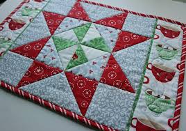 Sewing a more complex quilt block before trying it on a full size quilt. Christmas In August Pinwheel Star Table Runner Placemats And More The Crafty Quilter