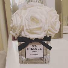 Coco Chanel Impressed Vase White Flower Association Chanel House Decor Vogue Chanel Vase Designer Present Ch White Flower Arrangements Chanel Decor Chanel Room