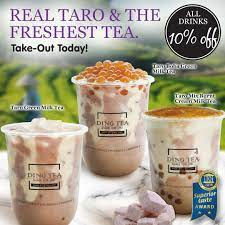 Ding Tea Guam If You Love Real Taro Enjoy It 3 Ways At Ding Tea Guam Fresh Taro Mash Blended With Fresh Milk Green Tea Keep It Simple Or With Golden
