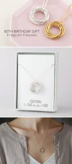 80th Birthday Gift Ideas For Grandma 80th Birthday Necklace For Grandma Or Mother 8 Rings Birthday Presents For Mom Mother Birthday Gifts Birthday Necklaces