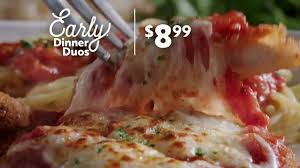 Olive garden is also one of the most early dinner duos are offered from 3 to 5 p.m. Olive Garden Early Dinner Duos Tv Commercial Value Ispot Tv