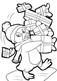 Penguin Many Presents On Christmas Coloring Page Coloring Pages Winter Penguin Coloring Pages Kids Christmas Coloring Pages