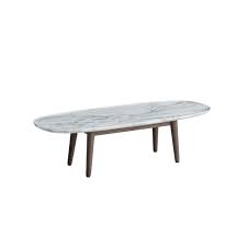 Like a work of sculpture, the beautifully proportioned coffee table balances a thick, softly rounded oval top on a bold pedestal base. Mad Coffee Table Oval With Marble Top By Poliform Shop Online On Ciatdesign