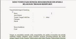 Contoh surat pengunduran diri kerja. Surat Pernyataan Bersedia Mengundurkan Diri Pengadaan Eprocurement