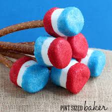 Because most visible colors can be created by this makes the water look blue. Red White And Blue Giant Marshmallows Pint Sized Baker
