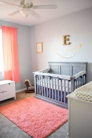 Coral Curtains And Rug From Target Coral Nursery Girl Coral Baby Girl Nursery Baby Girl Nursery Room