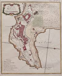 Antique Map Original Map Of Monaco 1764 Antique Maps Map Antique Map