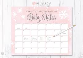 Winter Baby Guess The Date Baby S Birthday Calendar Game Snowflakes Baby It S Cold Outside Baby Birthday Calendar Winter Girl Baby Shower Birthday Calendar