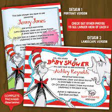 Dr Seuss Cat In The Hat Baby Shower Invitation Sold By Splashbox Printables On Storenvy
