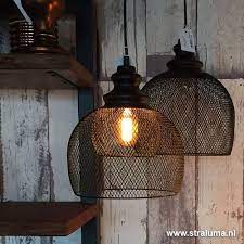 gaas hanglamp karleen zwart slaapkamer www straluma nl rustieke lampen hanglamp woonkamerlampen