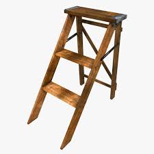 Old Wooden Step Ladder 2 3d Model Ad Step Wooden Model Ladder Wooden Steps Step Ladders Wooden