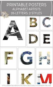 Artist Alphabet Letters Lettering Alphabet Visual Art Teacher Visual Art Lessons