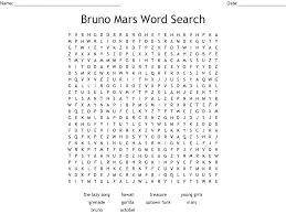 What does bruno push in the . Bruno Mars Music Quiz Word Search Wordmint
