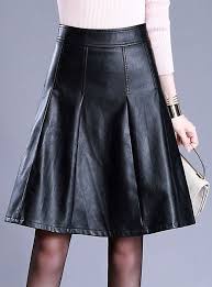 Black A Line Midi Skirt Plus Size Women S Daily Plus Size Pu A Line Skirts Solid Colored Winter Black M L Xl 2020 Us 27 99 Skirts Midi High Waisted A Line Skirts Skirts