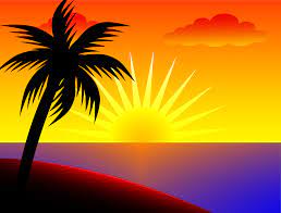Sunset Over The Ocean Free Clip Art Palm Tree Clip Art Palm Trees Painting Beautiful Nature Wallpaper