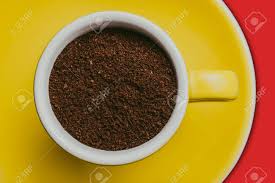There are also many other coffee alternatives that you can use including creamer, cappuccino, etc. Espresso Cup Filled With Coffee Powder On Yellow Plate Background Stock Photo Picture And Royalty Free Image Image 93207826
